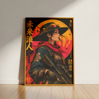 Affiche Cyber Cowgirl #05 | Western Futuriste & Cyberpunk