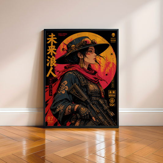 Affiche Cyber Cowgirl #05 | Western Futuriste & Cyberpunk