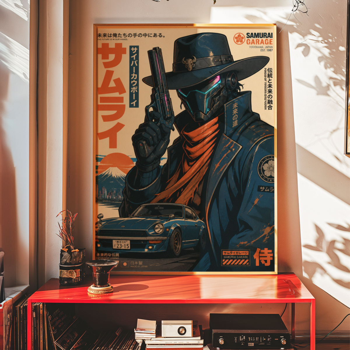 Affiche Cyber Cowboy Samurai #02 | JDM & Western Futuriste
