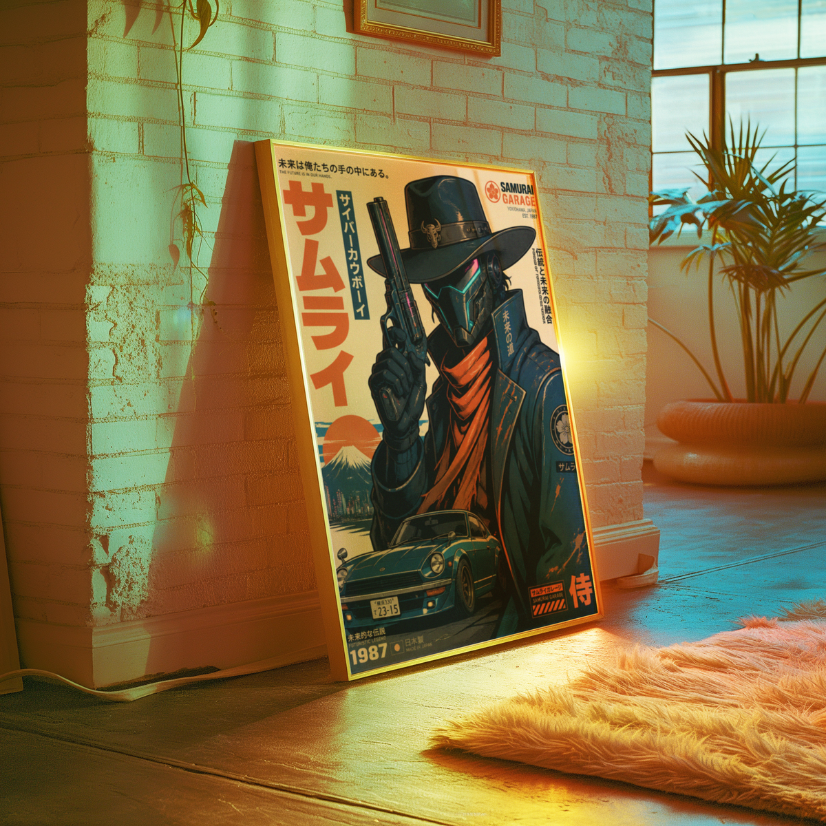 Affiche Cyber Cowboy Samurai #02 | JDM & Western Futuriste