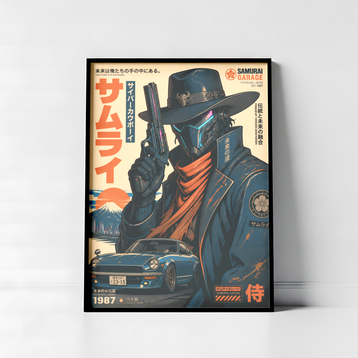 Affiche Cyber Cowboy Samurai #02 | JDM & Western Futuriste