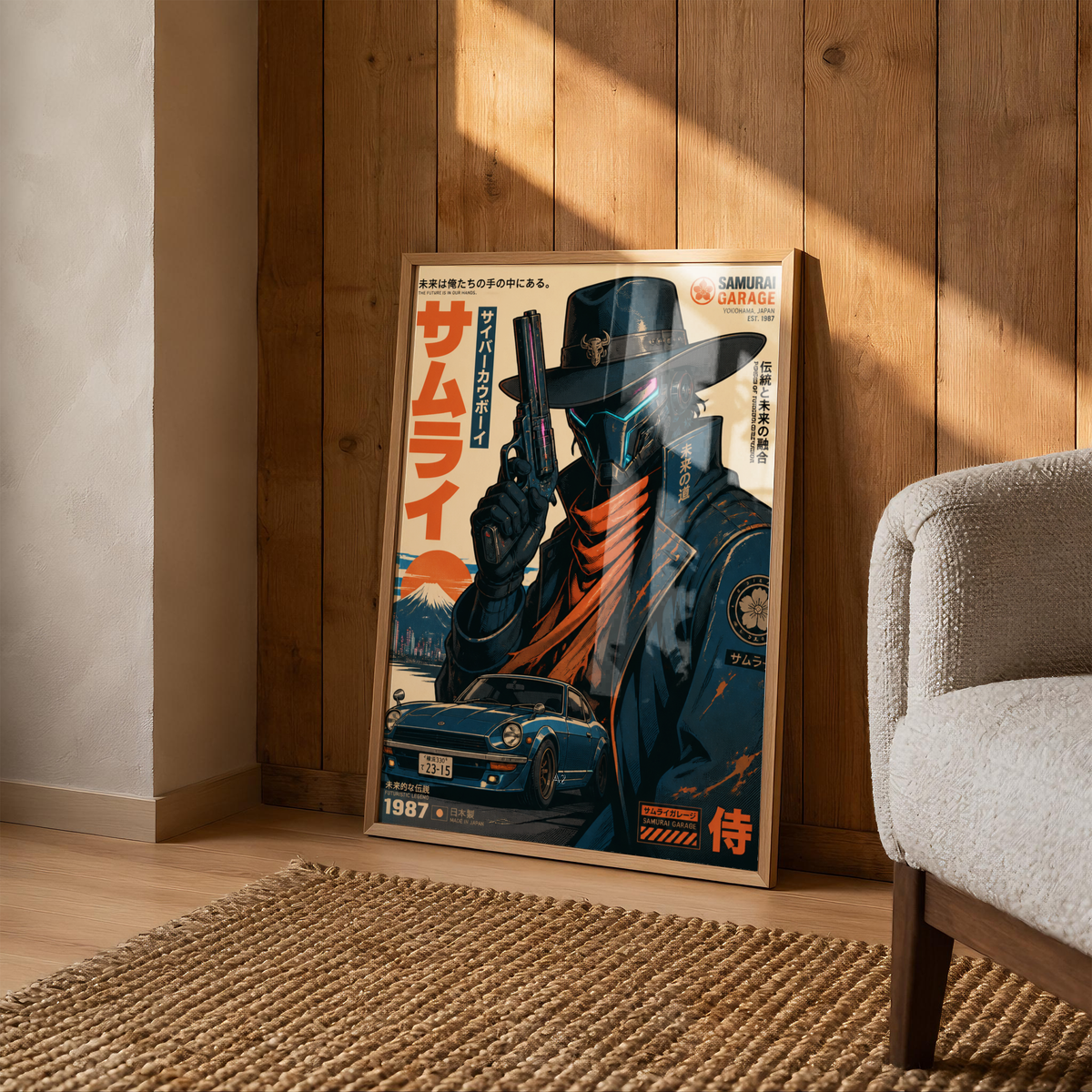 Affiche Cyber Cowboy Samurai #02 | JDM & Western Futuriste