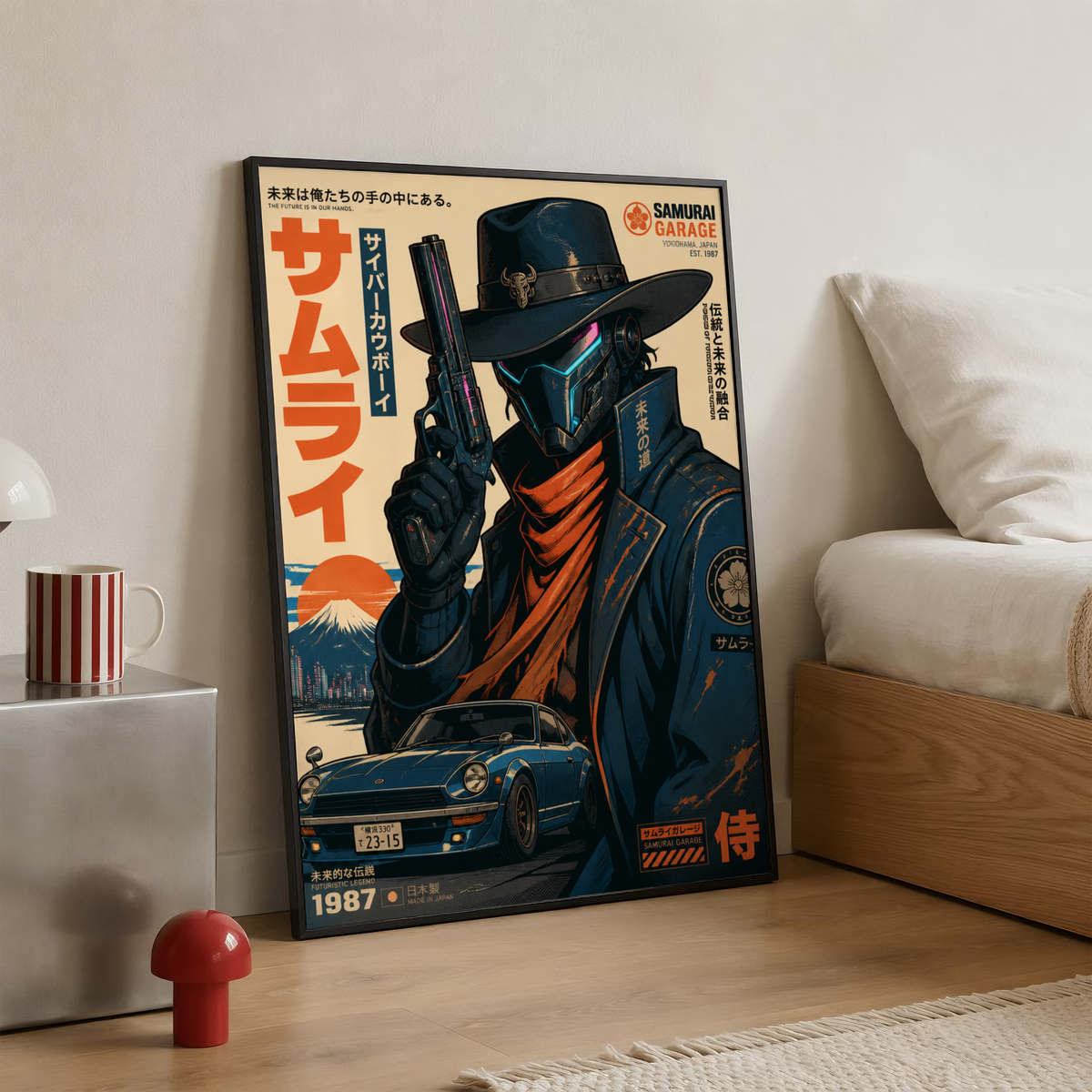 Affiche Cyber Cowboy Samurai #02 | JDM & Western Futuriste
