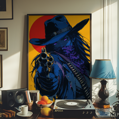 Affiche Cyber Cowgirl #04 | Gunslinger Futuriste & Néon