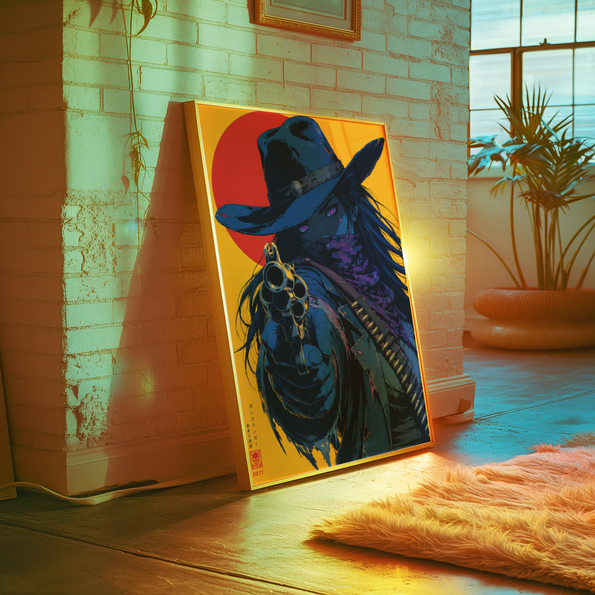Affiche Cyber Cowgirl #04 | Gunslinger Futuriste & Néon