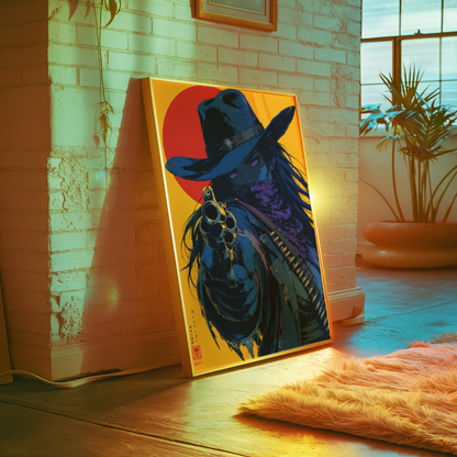 Affiche Cyber Cowgirl #04 | Gunslinger Futuriste & Néon