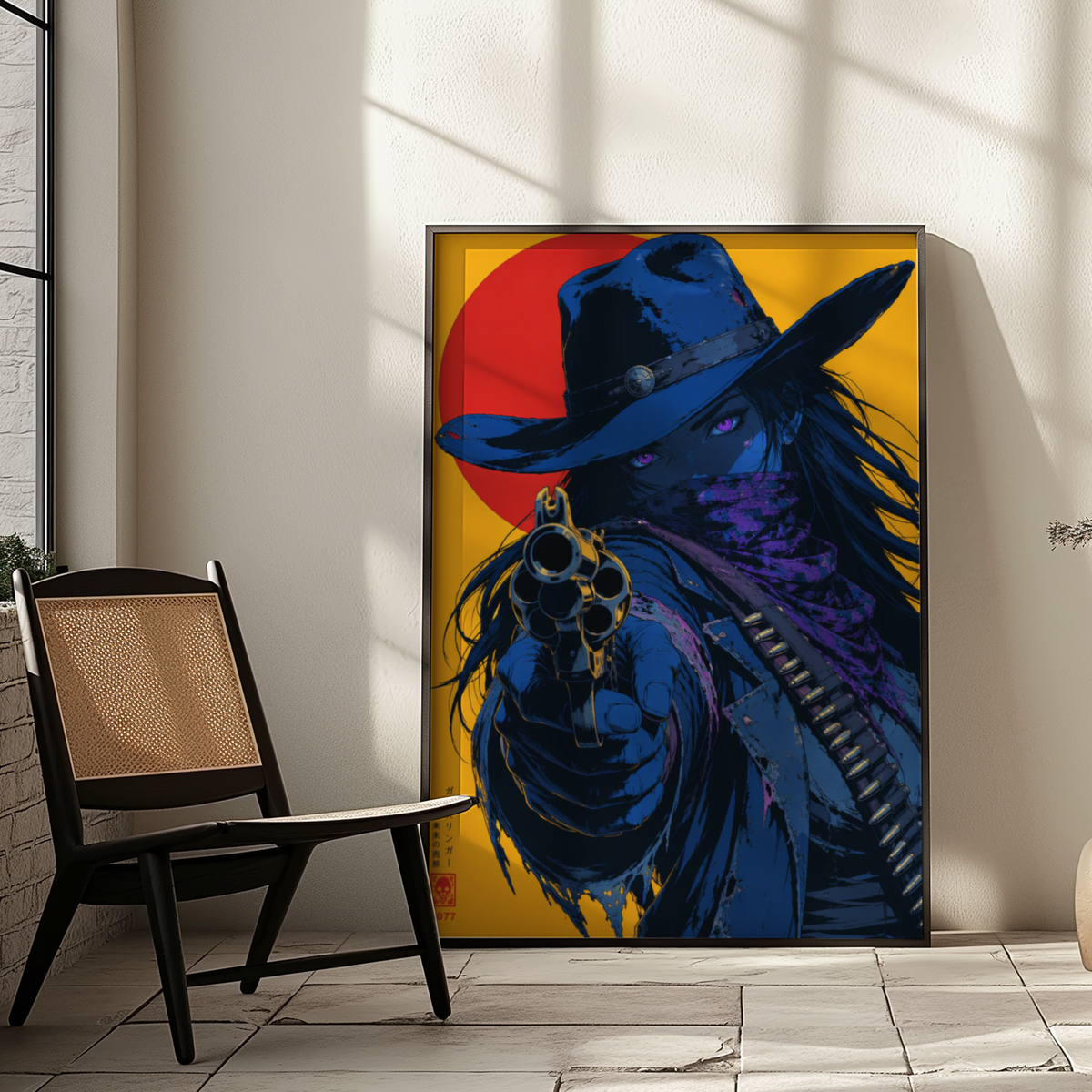 Affiche Cyber Cowgirl #04 | Gunslinger Futuriste & Néon