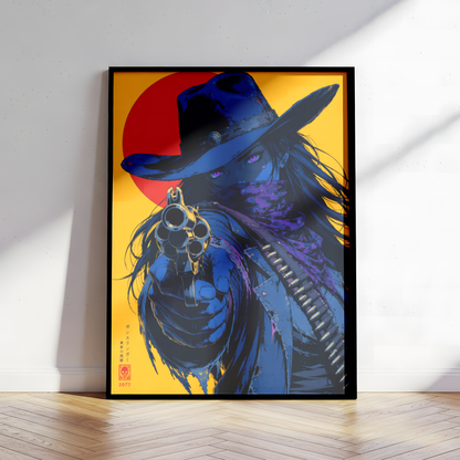 Affiche Cyber Cowgirl #04 | Gunslinger Futuriste & Néon