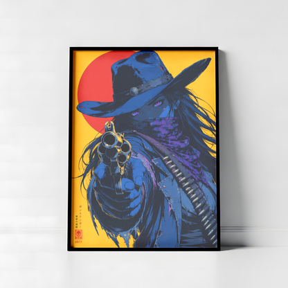 Affiche Cyber Cowgirl #04 | Gunslinger Futuriste & Néon