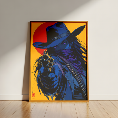 Affiche Cyber Cowgirl #04 | Gunslinger Futuriste & Néon