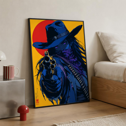 Affiche Cyber Cowgirl #04 | Gunslinger Futuriste & Néon