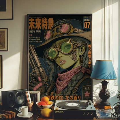 Affiche Cyber Cowgirl #07 | Western Futuriste & Néon