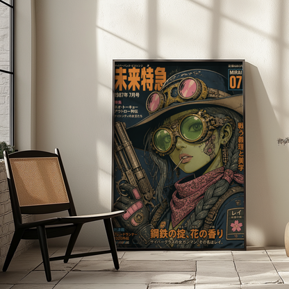 Affiche Cyber Cowgirl #07 | Western Futuriste & Néon