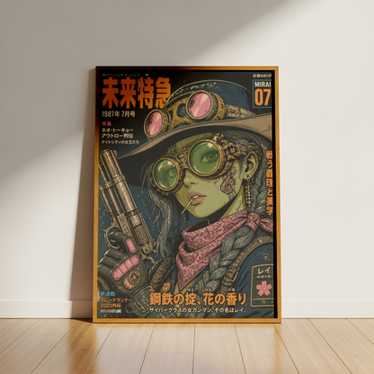 Affiche Cyber Cowgirl #07 | Western Futuriste & Néon