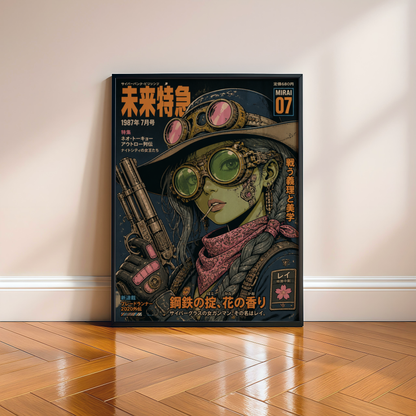 Affiche Cyber Cowgirl #07 | Western Futuriste & Néon
