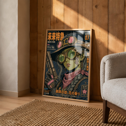 Affiche Cyber Cowgirl #07 | Western Futuriste & Néon