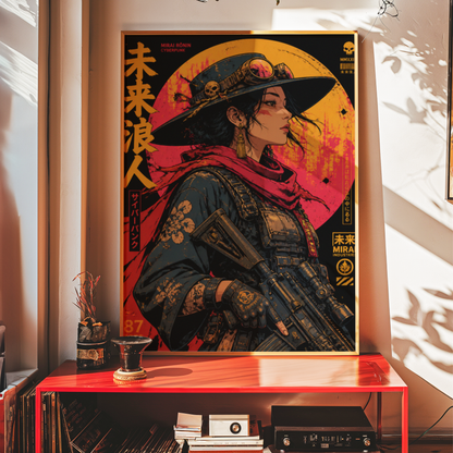 Affiche Cyber Cowgirl #05 | Western Futuriste & Cyberpunk