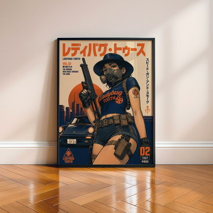 Affiche Cyberpunk Ladybug Tooth | Tokyo Noir & Anime