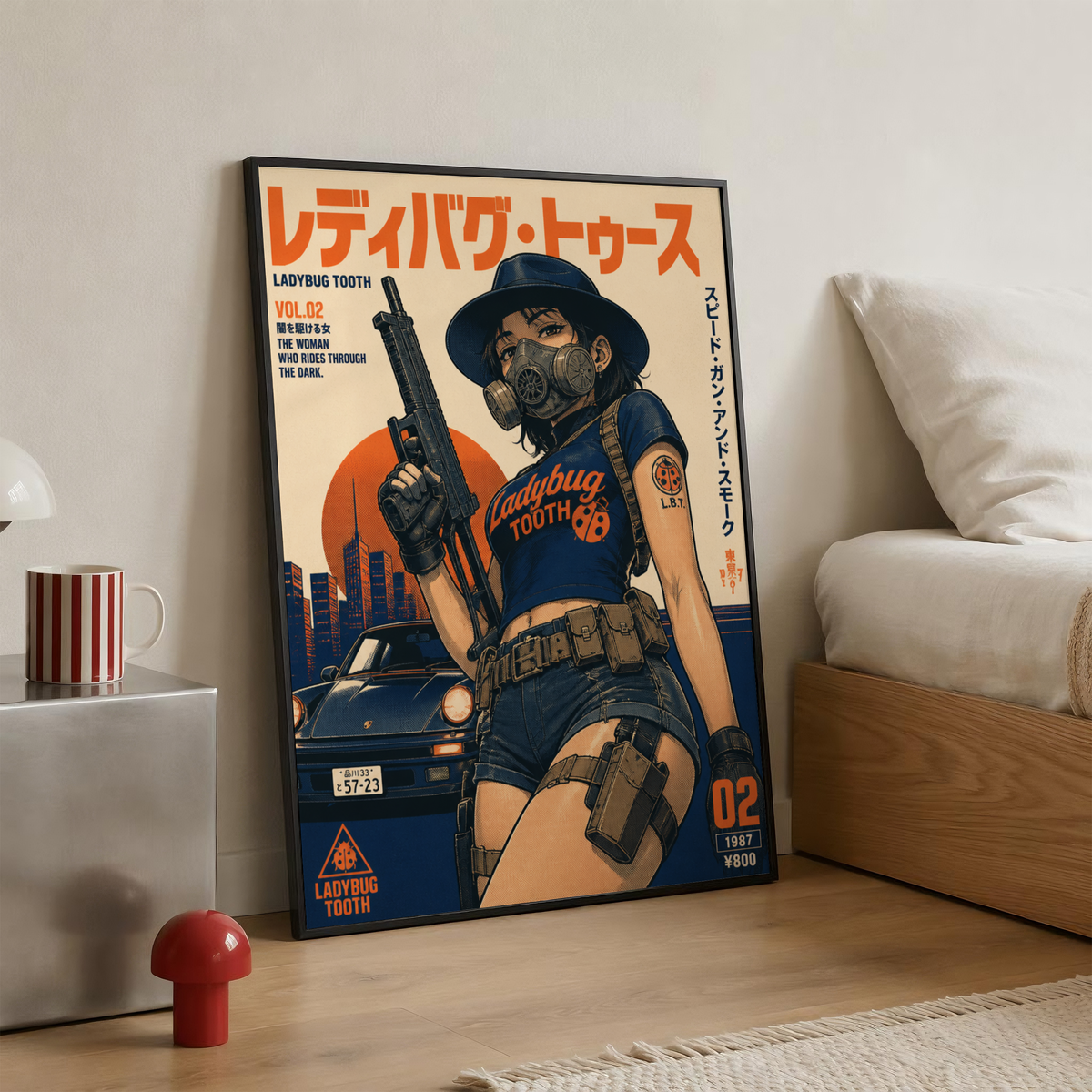 Affiche Cyberpunk Ladybug Tooth | Tokyo Noir & Anime