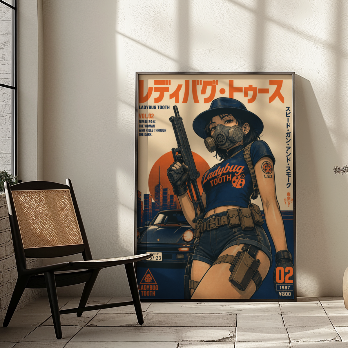 Affiche Cyberpunk Ladybug Tooth | Tokyo Noir & Anime