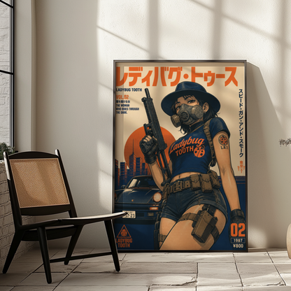 Affiche Cyberpunk Ladybug Tooth | Tokyo Noir & Anime