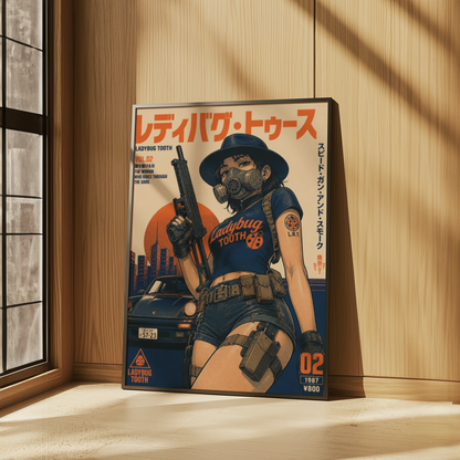 Affiche Cyberpunk Ladybug Tooth | Tokyo Noir & Anime