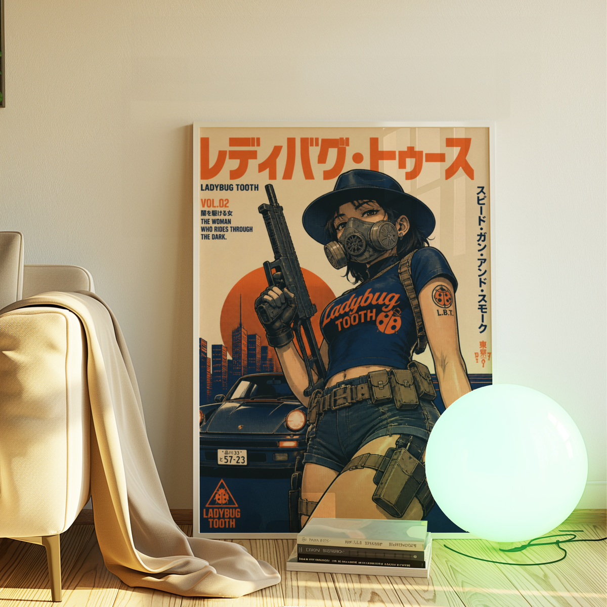 Affiche Cyberpunk Ladybug Tooth | Tokyo Noir & Anime