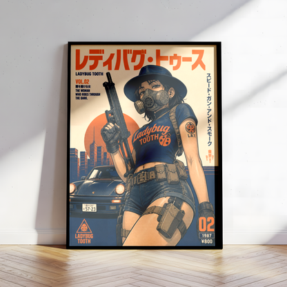 Affiche Cyberpunk Ladybug Tooth | Tokyo Noir & Anime