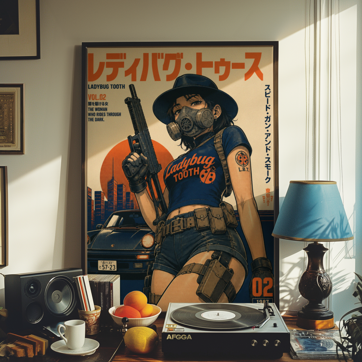 Affiche Cyberpunk Ladybug Tooth | Tokyo Noir & Anime