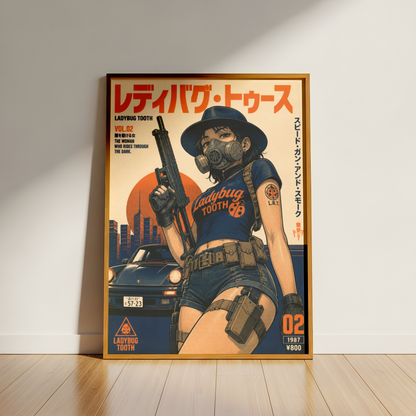 Affiche Cyberpunk Ladybug Tooth | Tokyo Noir & Anime
