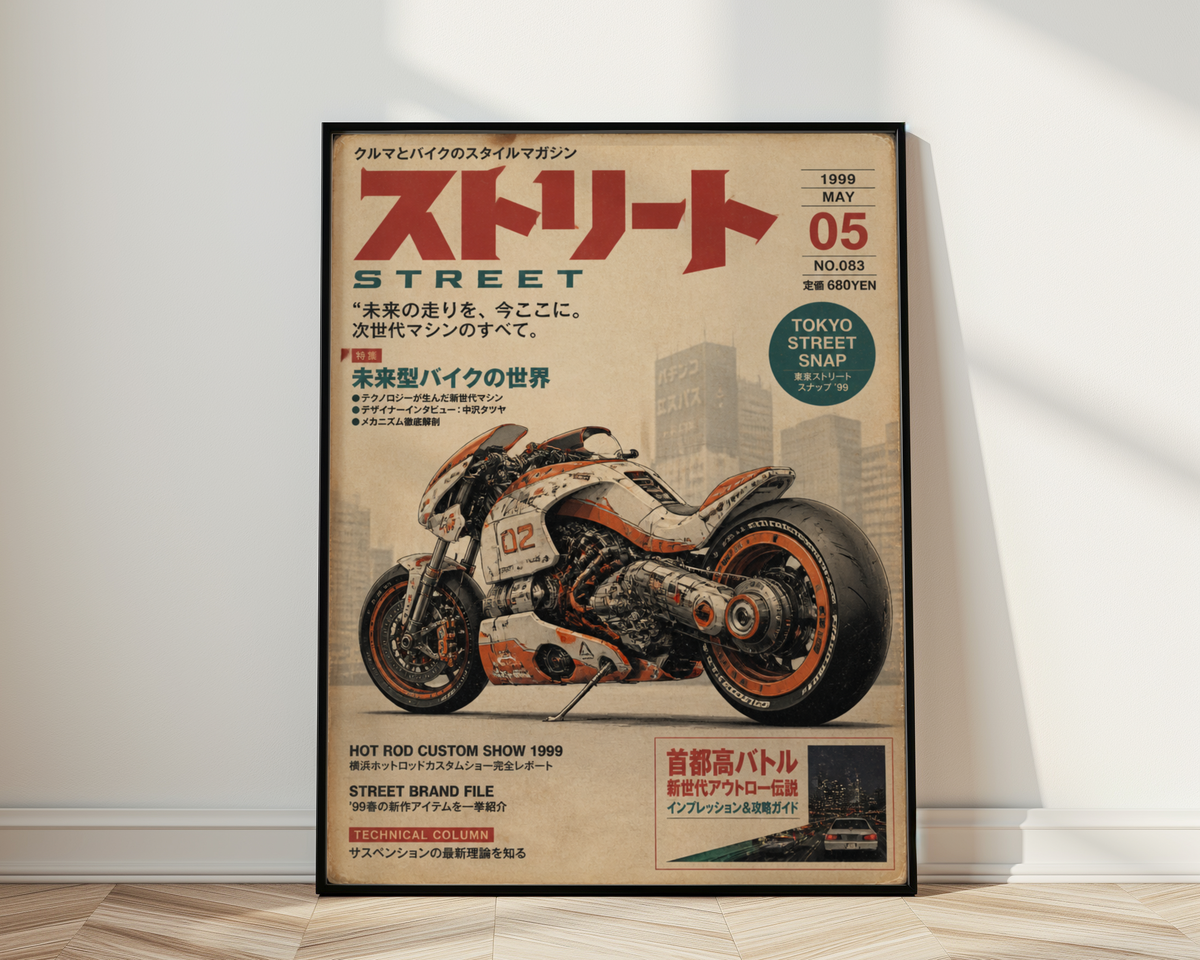 Affiche Moto Cyberpunk | Street Racer Futuriste