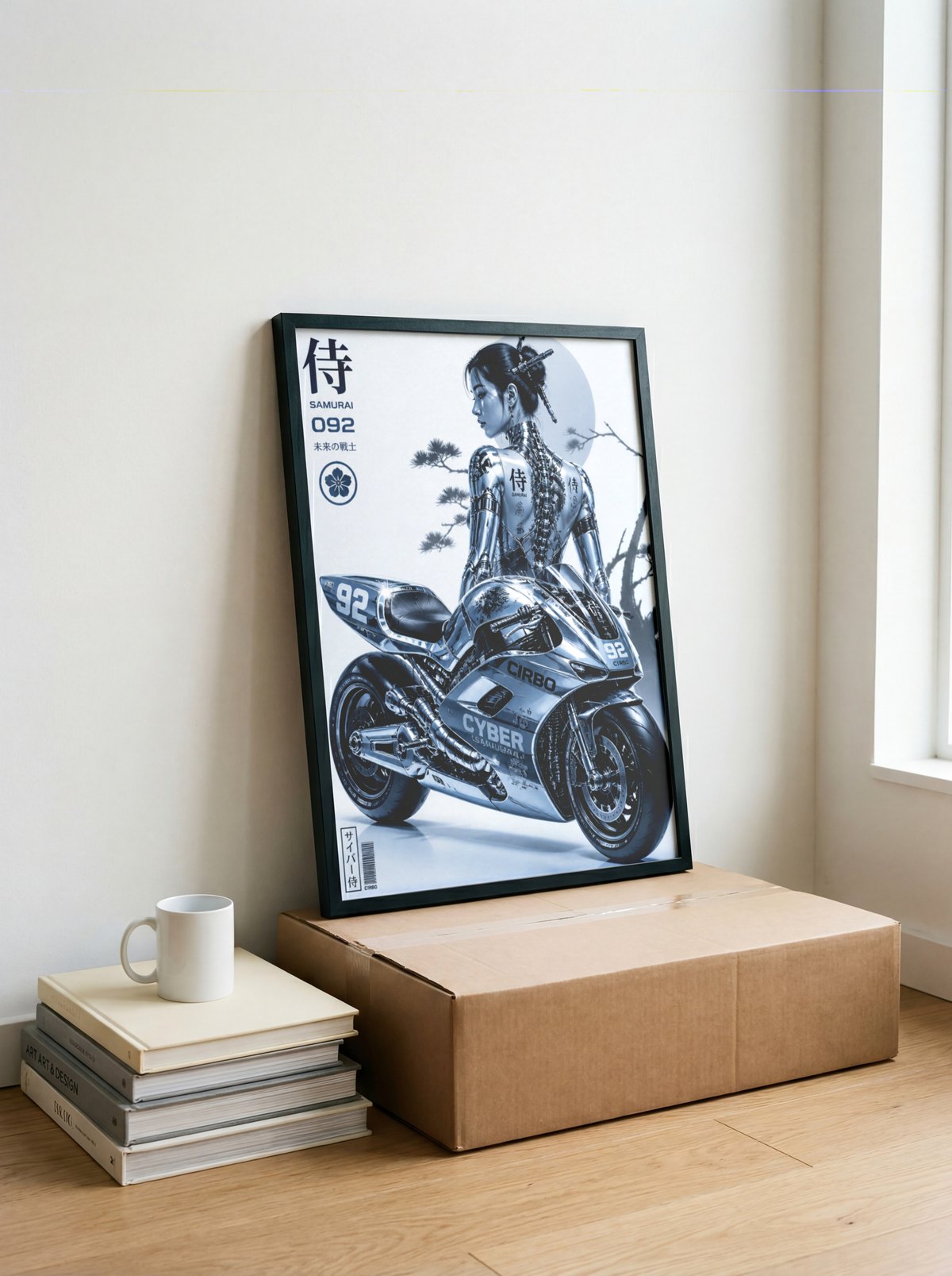Affiche Moto Cyberpunk | Chrome Samurai Woman