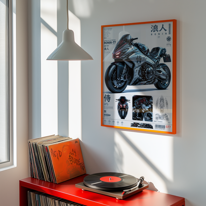 Affiche Moto Cyberpunk | Ronin 77 & Futuristic Bike