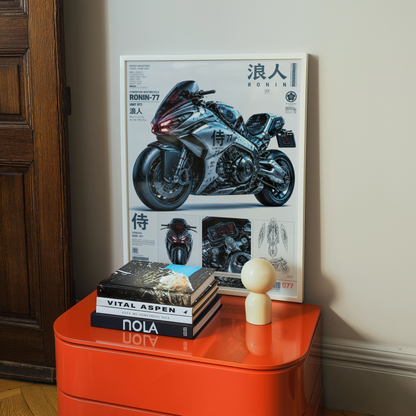 Affiche Moto Cyberpunk | Ronin 77 & Futuristic Bike
