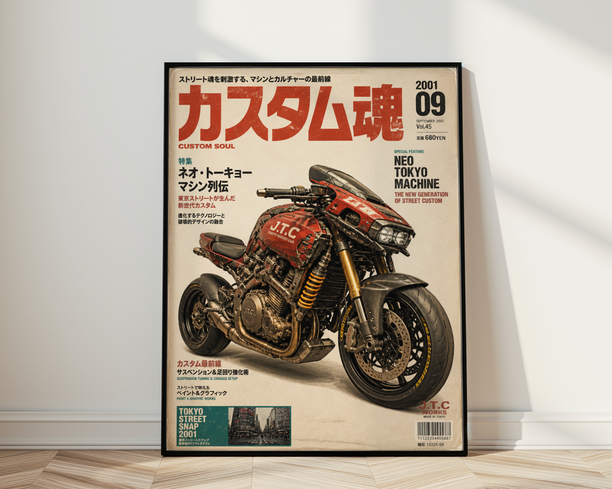 Affiche Moto Cyberpunk | Street Bike & Tuning Japonais