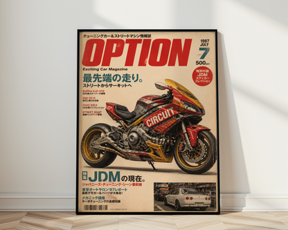 Affiche Moto JDM Cyberpunk | Racing Japonais & Rétro-Futuriste