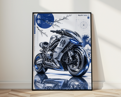 Affiche Moto Cyberpunk | Chrome Samurai & Neo Tokyo