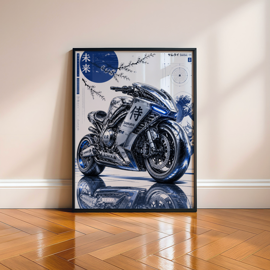 Affiche Moto Cyberpunk | Chrome Samurai & Neo Tokyo