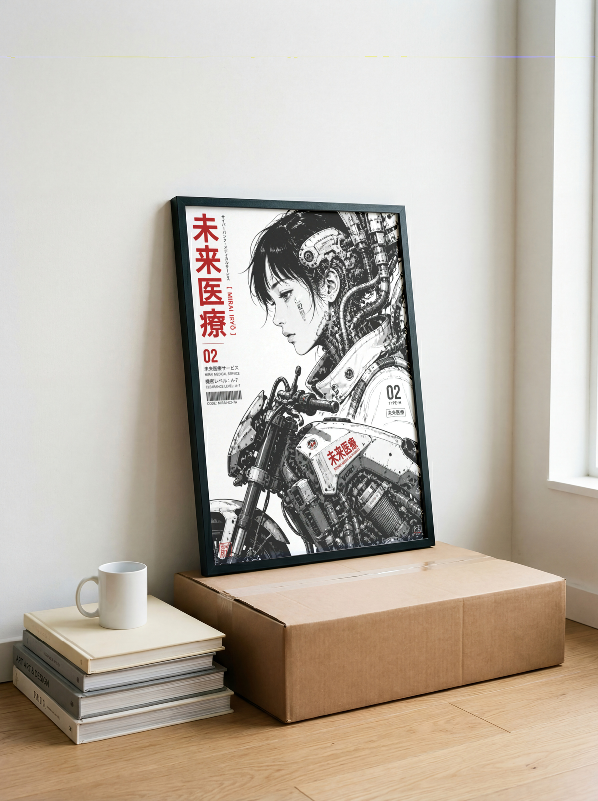 Affiche Moto Cyberpunk | Rider Médicale Futuriste