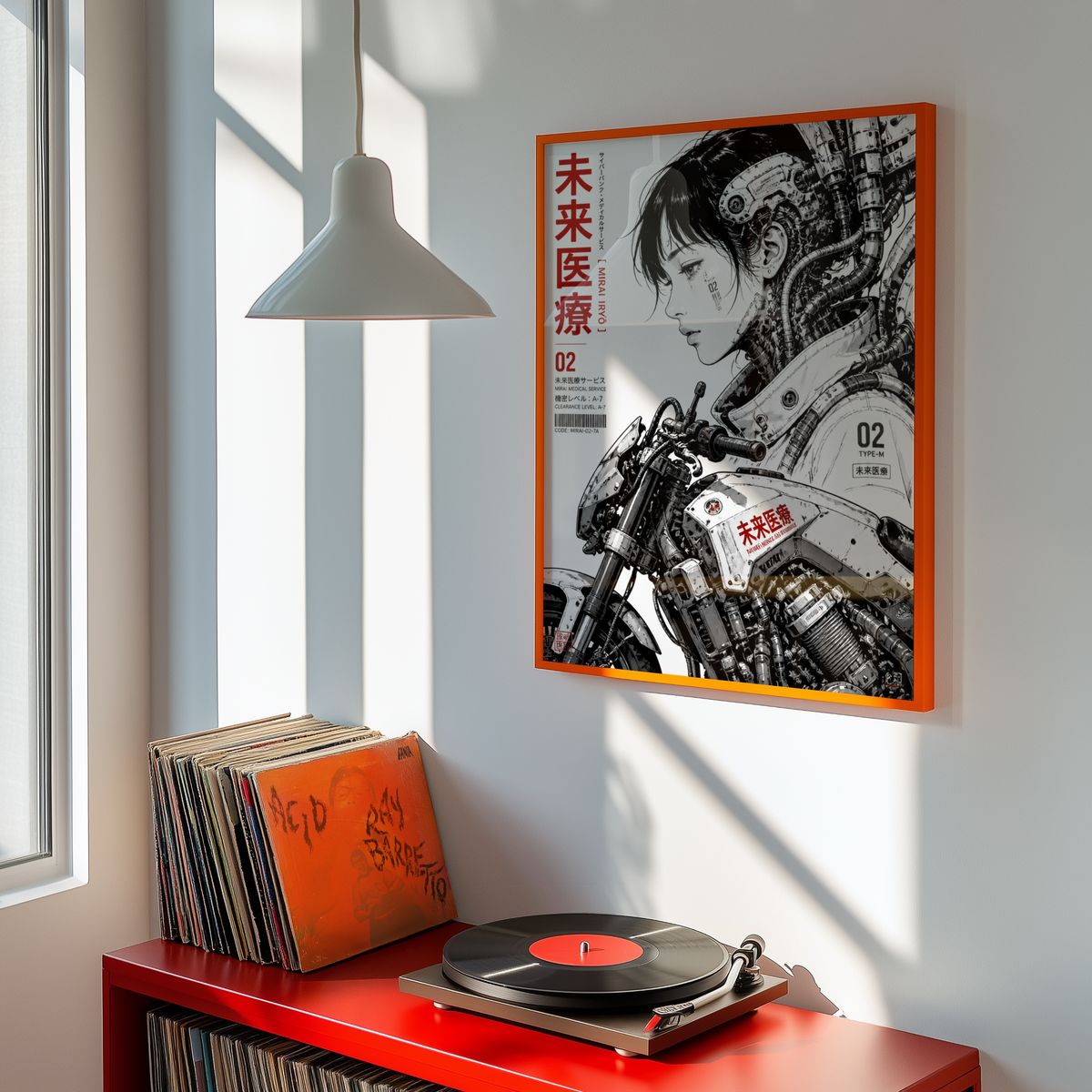 Affiche Moto Cyberpunk | Rider Médicale Futuriste