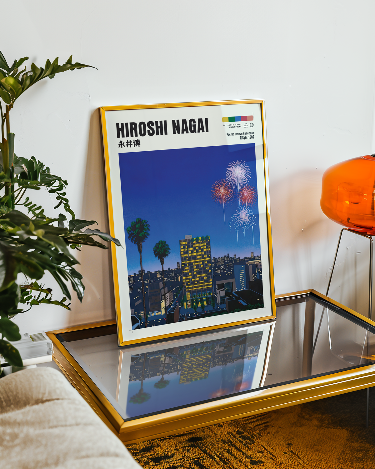 Affiche Hiroshi Nagai | Tokyo de Nuit, Feux d'Artifice & Palmiers