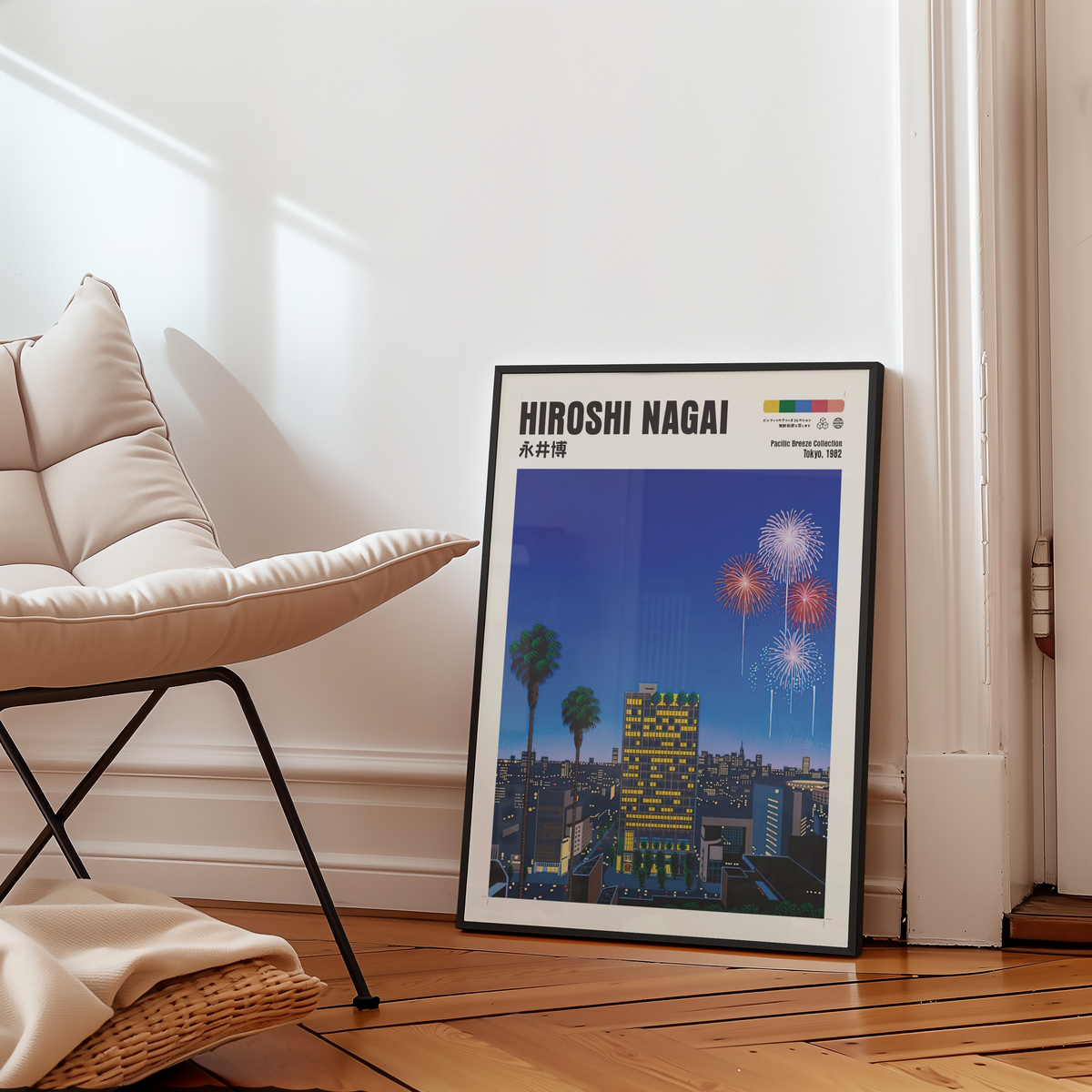 Affiche Hiroshi Nagai | Tokyo de Nuit, Feux d'Artifice & Palmiers