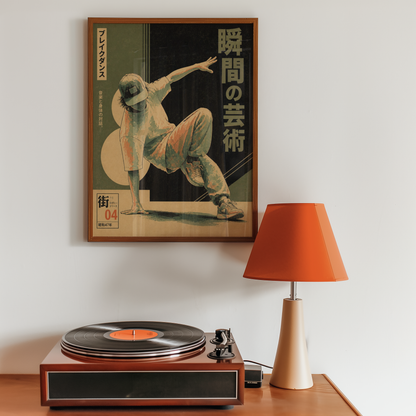 Breakdance Poster, Hip Hop Wall Art, Street Dance Print, Retro Urban Music Decor, B-Boy Art Poster, 80s Inspired Dance Room Decor