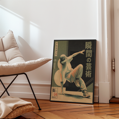 Breakdance Poster, Hip Hop Wall Art, Street Dance Print, Retro Urban Music Decor, B-Boy Art Poster, 80s Inspired Dance Room Decor