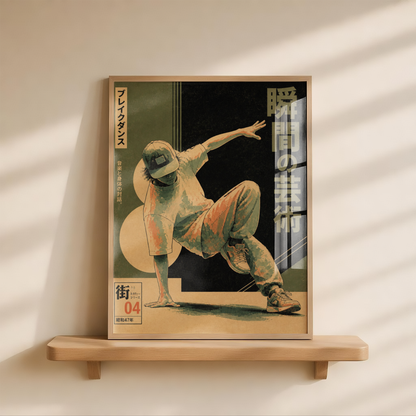 Breakdance Poster, Hip Hop Wall Art, Street Dance Print, Retro Urban Music Decor, B-Boy Art Poster, 80s Inspired Dance Room Decor