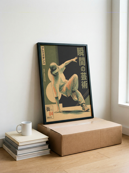 Breakdance Poster, Hip Hop Wall Art, Street Dance Print, Retro Urban Music Decor, B-Boy Art Poster, 80s Inspired Dance Room Decor