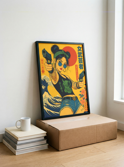 Affiche Cyberpunk Rebel Wave | Femme Japonaise & Tokyo
