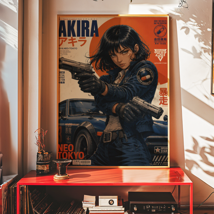 Affiche Neo Tokyo Gunmetal Dreams | Cyberpunk JDM