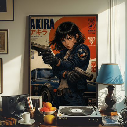 Affiche Neo Tokyo Gunmetal Dreams | Cyberpunk JDM