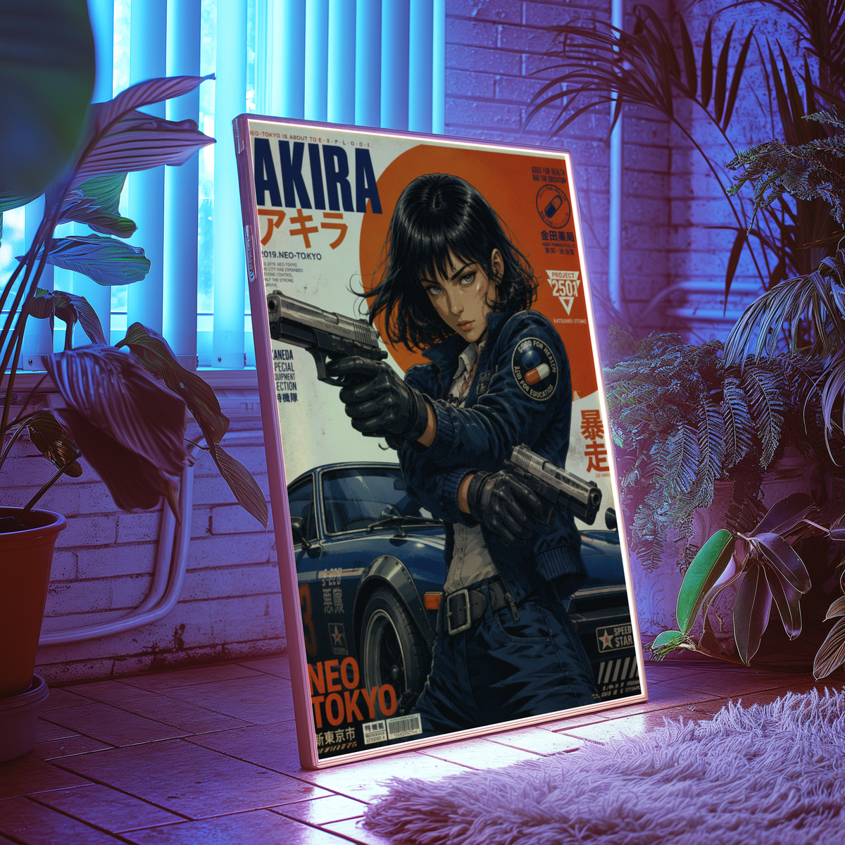 Affiche Neo Tokyo Gunmetal Dreams | Cyberpunk JDM
